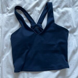 Alo Navy Blue workout crop top
